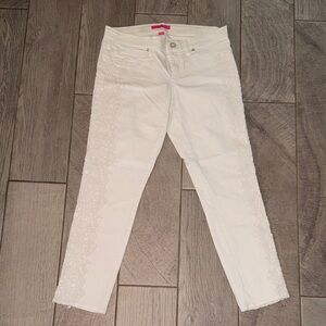 Lilly Pulitzer SZ 8 White Lace-Trim Women’s Jeans